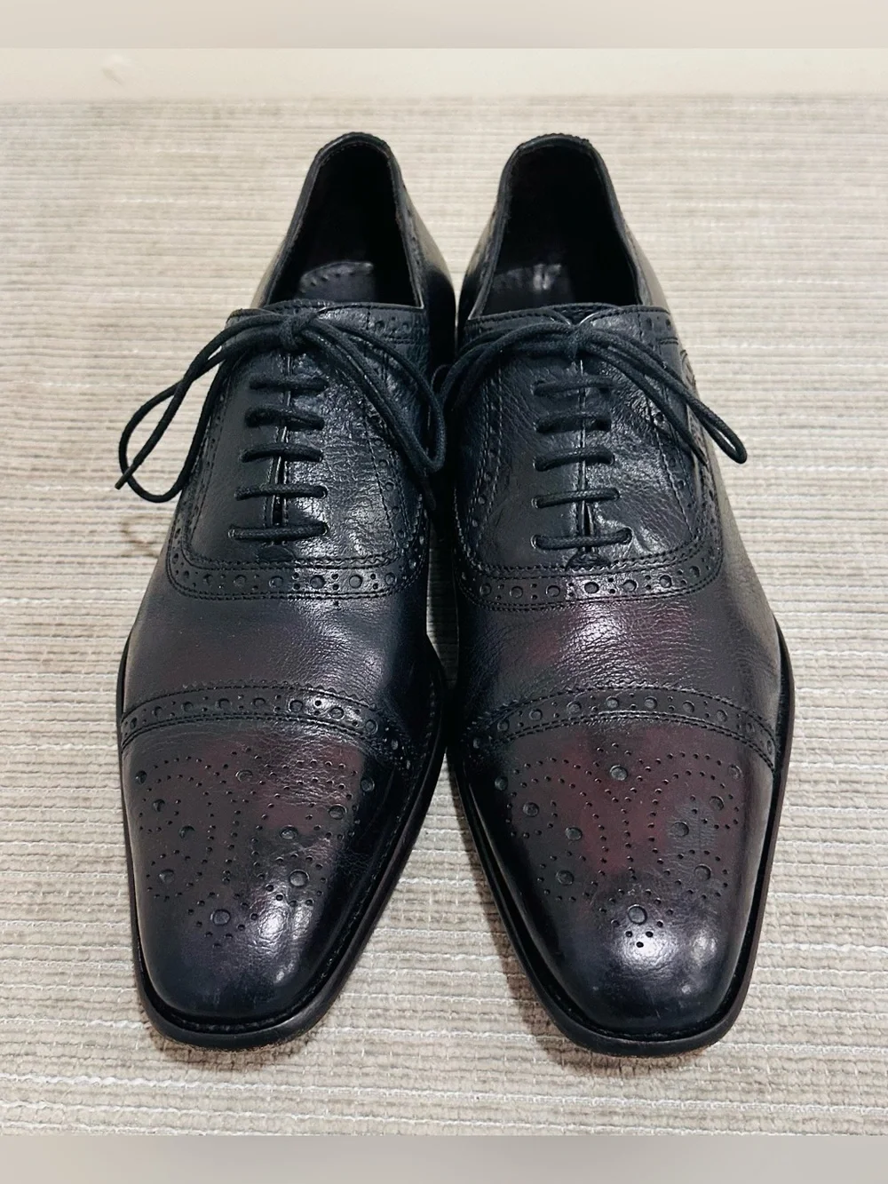 Bettaccini Exclusive Hand Made Shoes Oxford Brogue Men's 8 US / 41‎ EU Italy